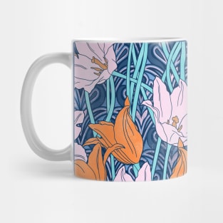 Light Pink and Orange Vibrant Tulips Mug